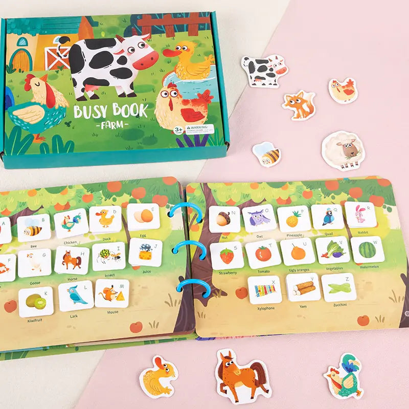 Interactive Quiet Book: Educational Sticker Puzzles - Kidscacy