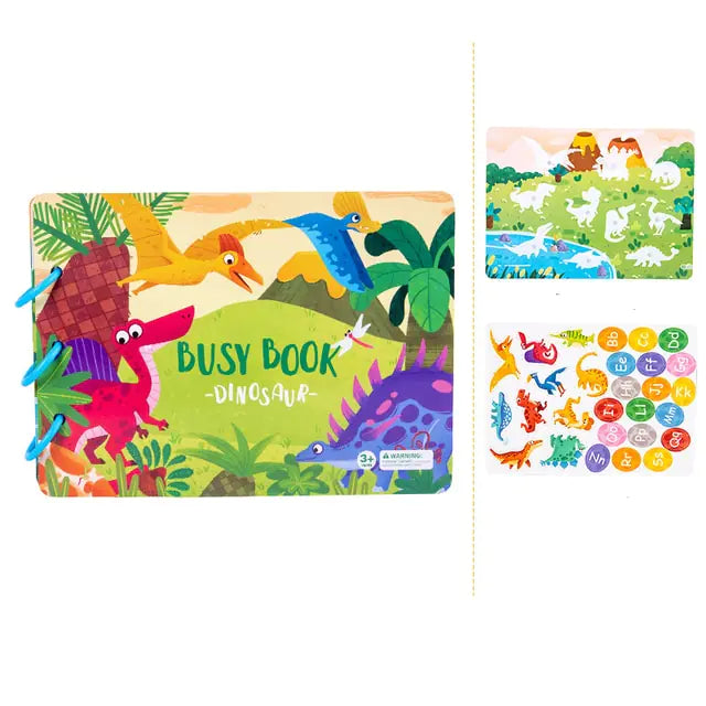 Interactive Quiet Book: Educational Sticker Puzzles - Kidscacy