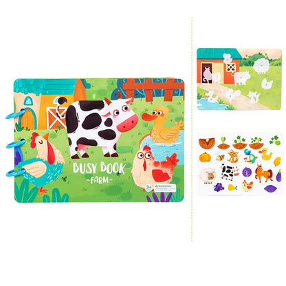 Interactive Quiet Book: Educational Sticker Puzzles - Kidscacy